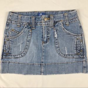 Distressed denim Lilu mini skirt